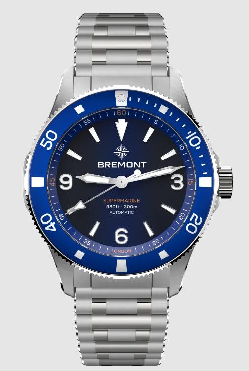 Best Bremont Supermarine 300M Blue Dial steel Strap Replica Watch